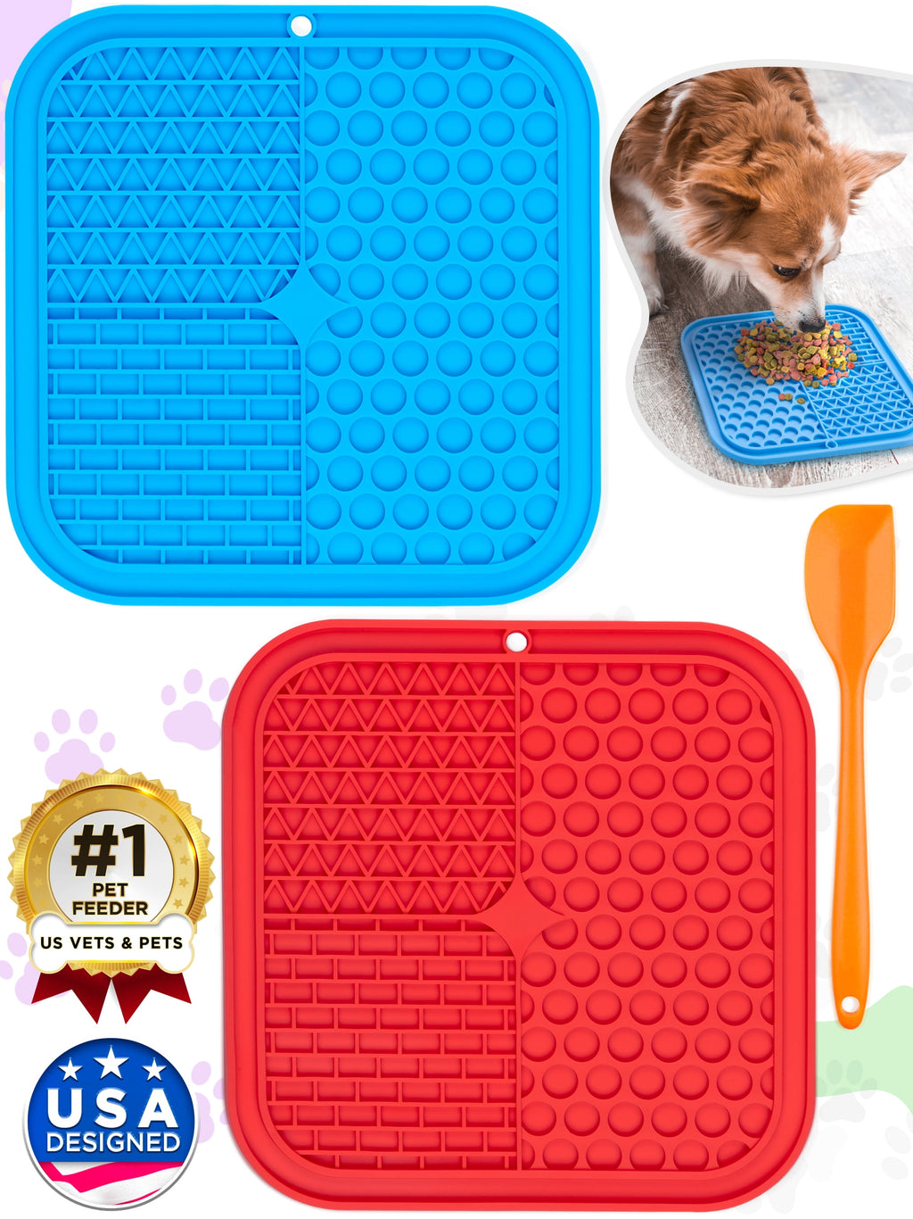 Anti-Anxiety Slow Feeder Lick Mat for Dogs & Cats
