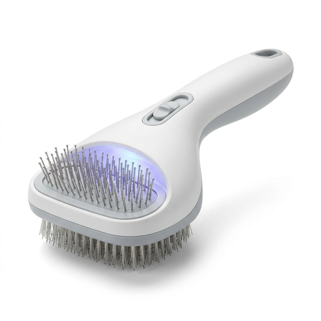 UV-C Sanitizing Pet Brush - Anti-Bacteria Grooming for Dogs & Cats